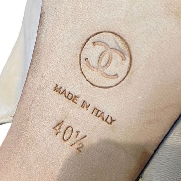 Chanel Cap Toe Slingback Black and Nude Heels - Picture 11 of 11